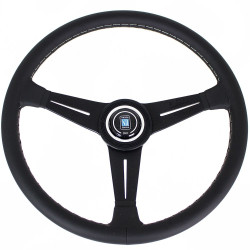 3 ramenný sportovní volant Nardi Classic ND39, 390mm, kůže, 30mm odsazení, černá