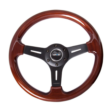 Volanty 3 ramenný sportovní volant NRG Classic Cherry, 330mm, dřevo, bez odsazení, hnědá/černá | race-shop.cz