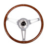 NRG Classic wood grain 3-spoke mahogany Steering Wheel (350mm) - NEO/Pink