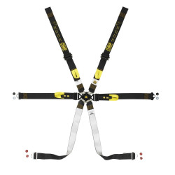 FIA 6 bodové sportovní bezpečnostní pásy OMP ONE ENDURANCE PULL DOWN 2" (50mm), černá