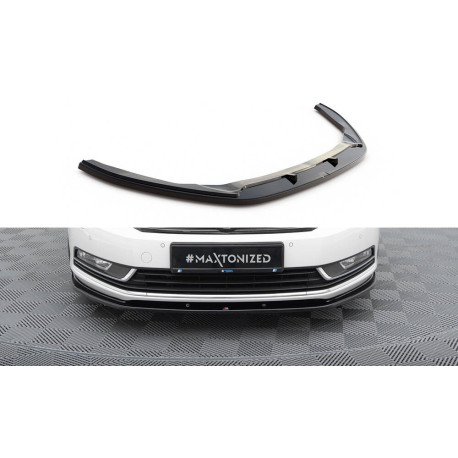 Body kit a vizuální doplňky MAXTON DESIGN přední splitter pro Volkswagen Passat B7, lesklá černá, V2 | race-shop.cz