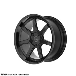 STROM DS-15 disk 18x9 5x114.3 73.1 ET30, Gloss Black / Satin Black Face