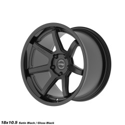 STROM DS-15 disk 18x10.5 5x114.3 73.1 ET10, Gloss Black / Satin Black Face