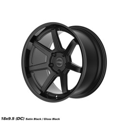 STROM DS-15 disk 18x9.5 5x114.3 73.1 ET10, Gloss Black / Satin Black Face
