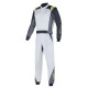 FIA závodní kombinéza ALPINESTARS Atom, stříbrná/antracitová/žlutá/fluo