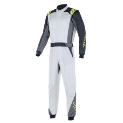 FIA závodní kombinéza ALPINESTARS Atom, stříbrná/antracitová/žlutá/fluo
