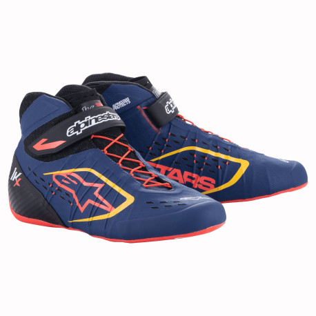Boty Závodní obuv Alpinestars Tech-1 KX V2, Ultramarínová modrá/červená fluo/žlutá | race-shop.cz