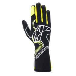 FIA závodní rukavice Alpinestars Tech-1 Race V4 (vnější šití), černá/fluo žlutá