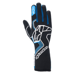 FIA závodní rukavice Alpinestars Tech-1 Race V4 (vnější šití), černá/modrá