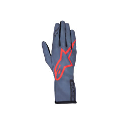 Kartingové rukavice Alpinestars Tech-1 K Race V2 Pure (vnitřní šití), šedá/červená