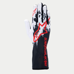 FIA kartingové rukavice Alpinestars Tech-1 K V3 (vnější šití), černá/bílá/červená