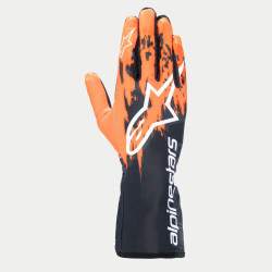 Závodní rukavice Alpinestars Tech-1 K V3 s FIA, Černá/oranžová/bílá