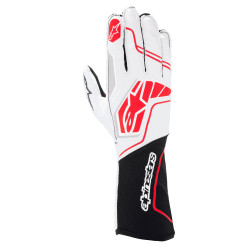 FIA kartingové rukavice Alpinestars Tech-1 KX V4 (vnější šití), černá/bílá/červená