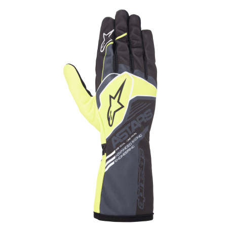 Rukavice Kartingové rukavice Alpinestars Tech-1 K Race V2 Corporate (vnitřní šití), antracitová/fluo žlutá | race-shop.cz