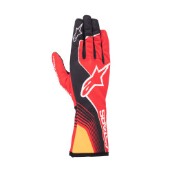Dětské kartingové rukavice Alpinestars Tech-1 K Race S V2 Future (vnitřní šití), červená/mandarinková