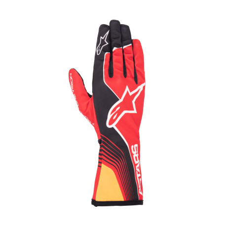 Rukavice Dětské kartingové rukavice Alpinestars Tech-1 K Race S V2 Future (vnitřní šití), červená/mandarinková | race-shop.cz