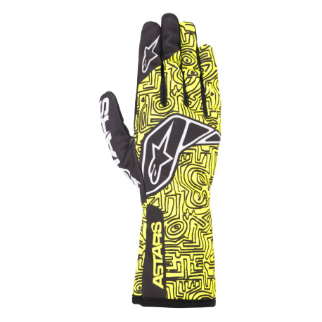 Rukavice Kartingové rukavice Alpinestars Tech-1 K Race V2 Vertical (vnitřní šití), fluo žlutá | race-shop.cz