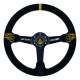 Volanty 3 ramenný závodní volant RACESxFurtBokem Ride s Love, 350mm, semiš, 90mm odsazení | race-shop.cz