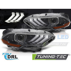 LED PŘEDNÍ SVĚTLA ČERNÉ DRL pro FORD MUSTANG 18-21