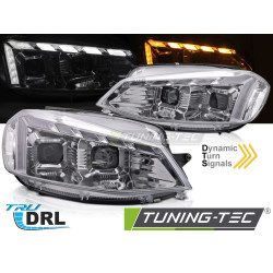 PREDNÉ SVETLÁ CHRÓM LED DRL SEQ S/VITAJTE pasujú na VW GOLF 7 17-19
