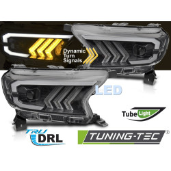 PŘEDNÍ SVETLÁ TUBE LIGHT ČIERNE pre FORD RANGER V 16-22
