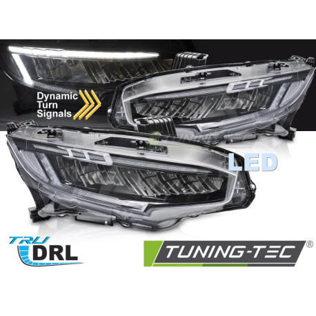 Osvětlení PLNÉ LED SVĚTLOMETY ČERNÉ pro HONDA CIVIC X 16-21 | race-shop.cz