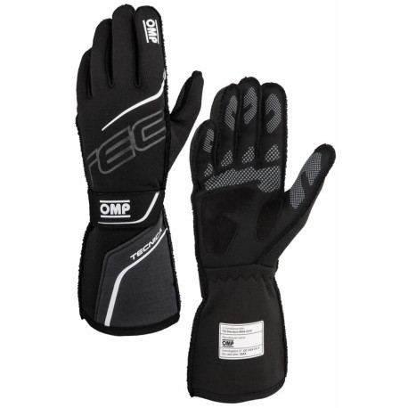 Rukavice Závodní rukavice OMP TECNICA my2025 s FIA homologizací (vnější šití), černá/antracitová | race-shop.cz