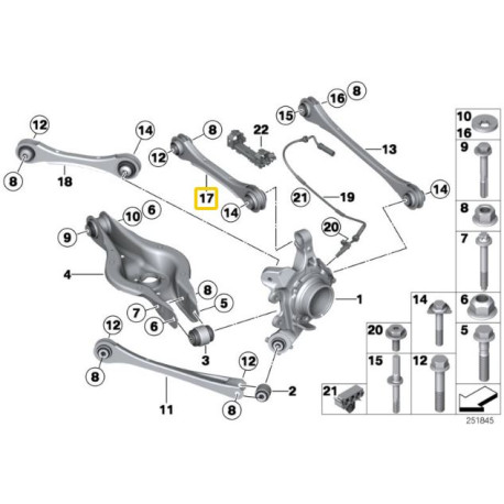 Nastavitelná ramena IRP zadní nastavitelná horní ramena BMW F2x, F3x (ne modely M) 245mm | race-shop.cz