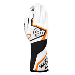 FIA kartingové rukavice Sparco K-TIDE+ (vnější šití), bílá/oranžová/černá