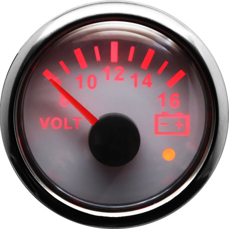 Budíky RACES Marine Budík RACES Marine BÍLÁ - Dobíjanie (voltmetr) 8-16V | race-shop.cz