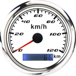 Budík RACES Marine BÍLÁ - Přídavný rychloměr (120kmh)