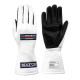 Rukavice Závodní rukavice Sparco MARTINI RACING LAND 2025 s FIA, bílá | race-shop.cz