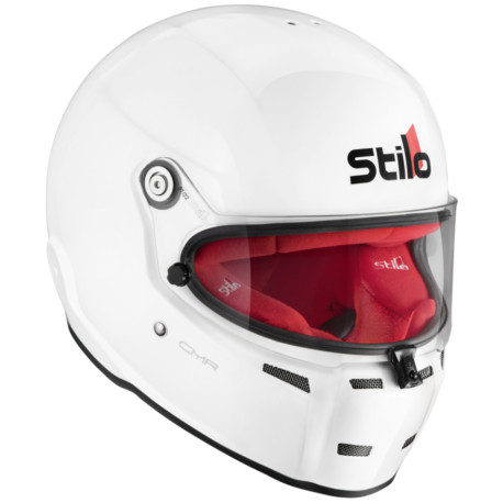 Uzavřené přilby Uzavřená kartingová přilba STILO ST5, bílá s červeným interiérem | race-shop.cz