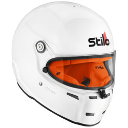 Uzavřená kartingová přilba STILO ST5, bílá s oranžovým interiérem
