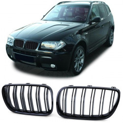 Mřížky chladiče (dvojité) performance lesklé pro . BMW X3 E83 06-11 POŠKOZENÉ