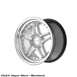 STROM DS-05 disk 17x9.5 5x114.3 73.1 ET15, Hyper Silver / Polished Dish