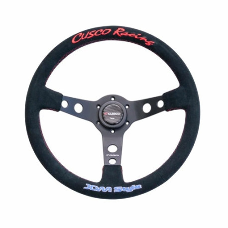 Volanty 3 ramenný sportovní volant Cusco Racing, 330mm, semiš, 90mm odsazení, černá | race-shop.cz