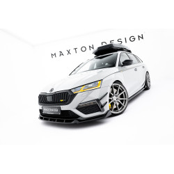 MAXTON DESIGN přední splitter pro Skoda Octavia RS Mk4, lesklá černá, V5