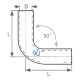 Kolena 90° Silikonová hadice - koleno RACES Basic 90° - 32mm (1,26") | race-shop.cz