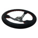Volanty 3 ramenný sportovní volant NRG, 350mm, semiš, ramena se zářezy, 75mm odsazení, černá | race-shop.cz
