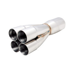 Stainless Steel 4-1 Collector, From 4 x 1-7/8″ To Single 3″