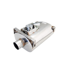 Varex výfukový tlumič s klapkou 6"x10"x16" příruba vstup 2.5", jeden výstup 2.5"