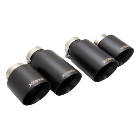 Výfukové systémy XFORCE 4" Černé koncovky Quad pro AUDI S3 2013-2020 8V HATCH | race-shop.cz