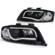 Osvětlení PŘEDNÍ SVĚTLA TUBE LIGHT ČERNÁ pro AUDI A6 05.97-05.01 | race-shop.cz