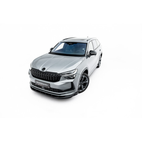 Body kit a vizuální doplňky MAXTON DESIGN přední splitter pro Skoda Kodiaq Sportline Mk2, lesklá černá, V2 | race-shop.cz