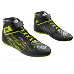 FIA dětské kartingové boty OMP KS-2X, černá/fluo žlutá