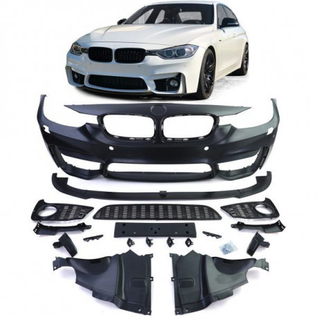 Bazar Sportovní Přední nárazník pro . + lip spoiler pro . BMW 3 Series F30 F31 F80 11-19 NEKOMPLETNÍ | race-shop.cz