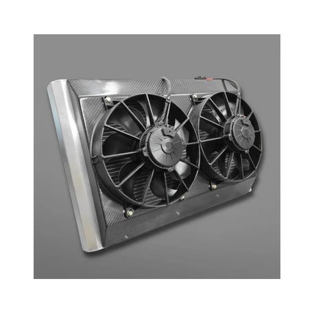 Vodní chladiče HGK BMW E46 Sada chladiče pro montáž vzadu + kryt a ventilátory | race-shop.cz