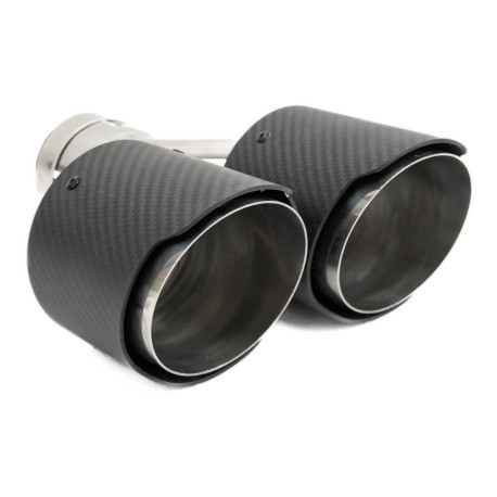 Se dvěma výstupy Koncovka výfuku RACES CARBON 2x101mm, vstup 76mm - Matná | race-shop.cz