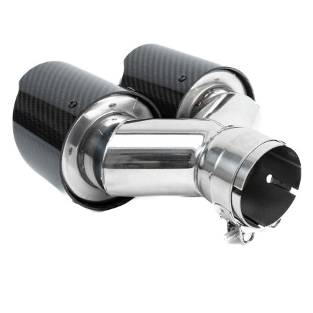 Se dvěma výstupy Koncovka výfuku RACES CARBON 2x89mm, vstup 63.5mm - Lesklá | race-shop.cz